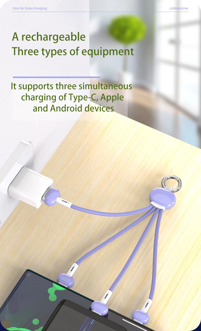 Zinxhirë çelësash 3 në 1 Kabllo USB e tipit C për iphone Mikro USB dhe tipit C për android