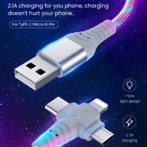 Kabllo usb me ndriçim 3 në 1 8-Pin Mikro USB dhe tipit C