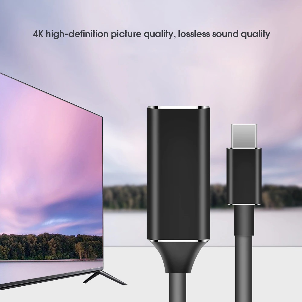 Përshtatës USB e tipit C USB3.1 (USB-C) në përshtatës HDMI konvertues 4K mashkull në femër për kompjuterin dhe telefon
