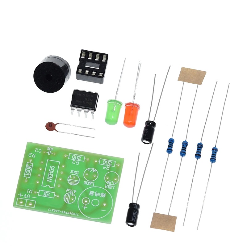 Kit mësimor për të ndërtuar me multivibratorin NE555 një qark me LED të dyfishtë