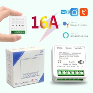 16A Mini Çelës kontrolli me dy drejtime Modul WiFi APP që funksionon me aplikacionin Alexa Google Home TuyaSmart Smart Life