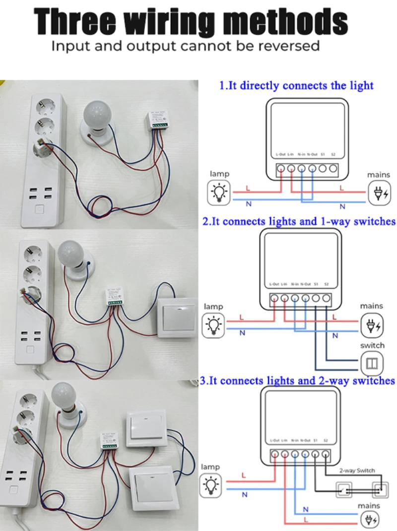 16A Mini Çelës kontrolli me dy drejtime Modul WiFi APP që funksionon me aplikacionin Alexa Google Home TuyaSmart Smart Life