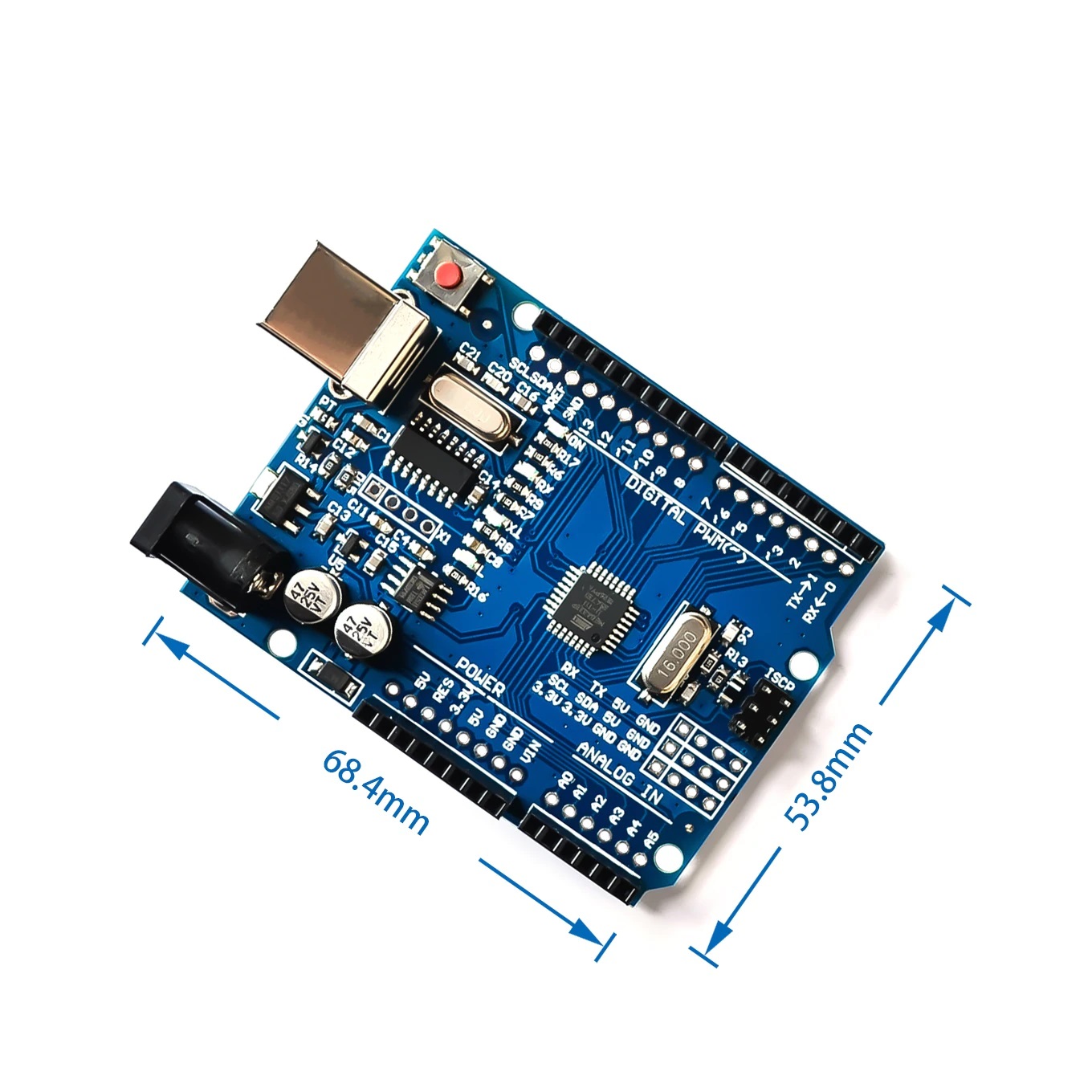 Set Arduino UNO R3 ATMEGA16U2 me cilësi të lartë + Kabull Usb