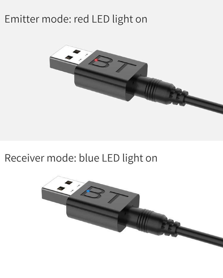 Përshtatës USB 5.0 që përputhet me Bluetooth Marrës stereo AUX audio me valë Përshtatës i kufjeve për televizor MP3 BOX