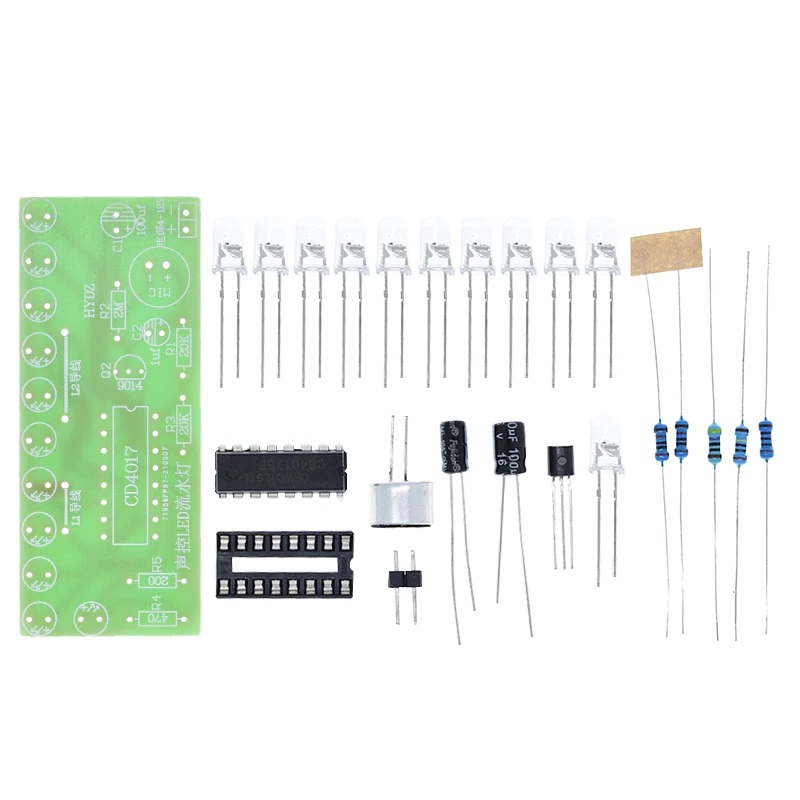 Kit mësimor për të ndërtuar një LED që aktivizohet nëpërmjet zërit