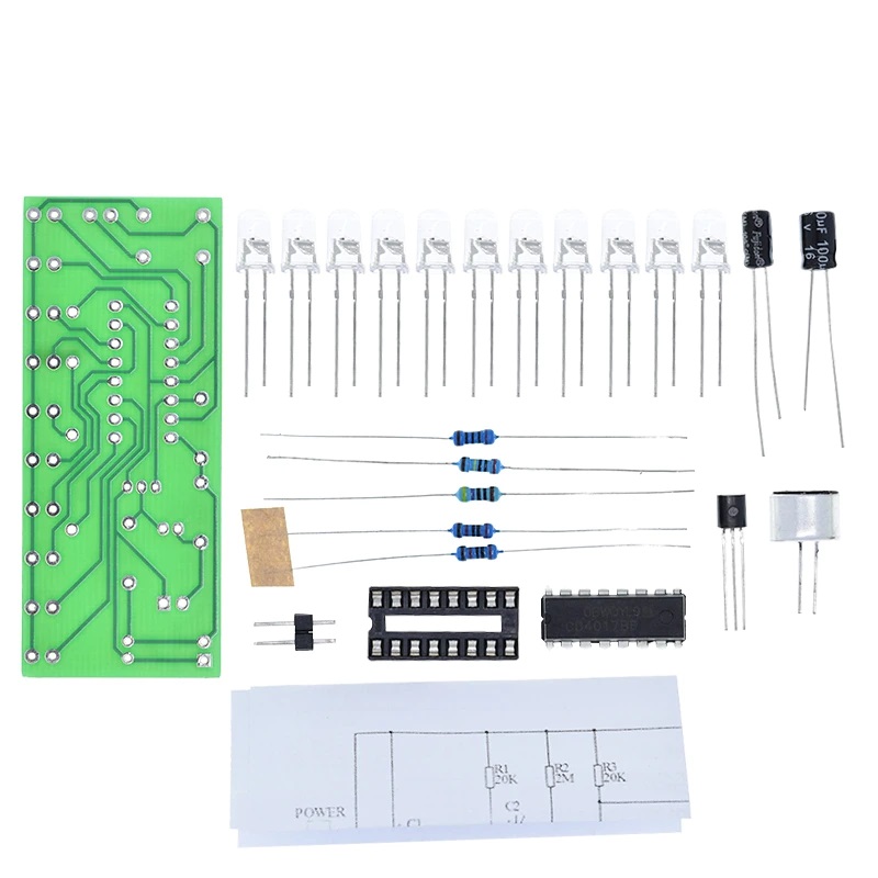 Kit mësimor për të ndërtuar një LED që aktivizohet nëpërmjet zërit