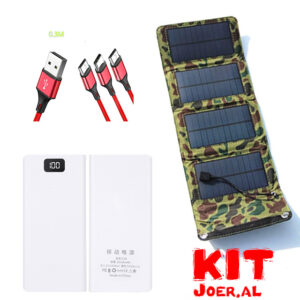 Kit Panel Diellor i palosshëm me Power Bank dhe fishë karikimi 3 në 1 për energji kudo
