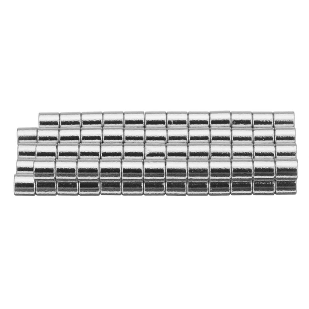 50 copë Magnet të përhershëm 2x2mm N40 Mini cilindër i rrumbullakët Neodymium i fortë