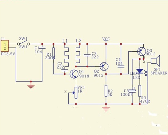Kit mësimor për të ndërtuar një detektor metalik DC 3V-5V 60mm me sensor pa kontakt