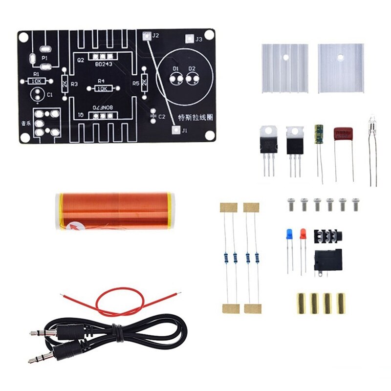 Kit Montimi Bobina Mini Tesla 15W Mini Muzik plazma DC 15-24V
