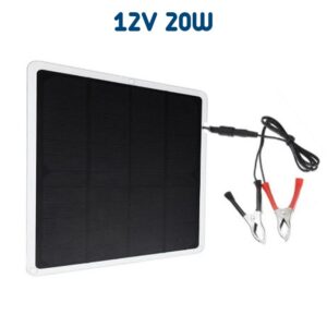 Kompleti i panelit diellor 12V me qelizë diellore 20W 210*175mm DC për Bateria e makinës Kamping në natyrë, etj...