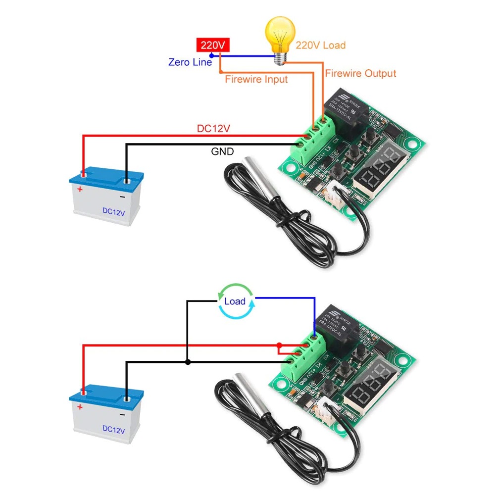 W1209 50-100C DC 12V moduli dixhital i kontrollit të temperaturës me termostat