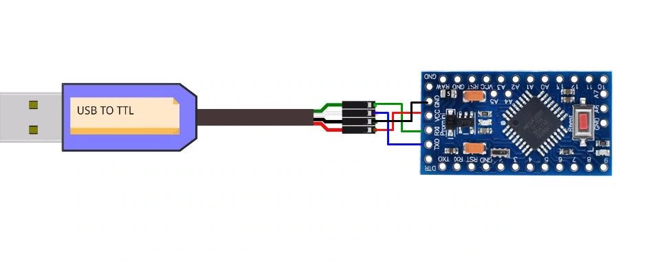 Modul kabllor USB në TTL FT232RL Adaptor për portë seriale CH340