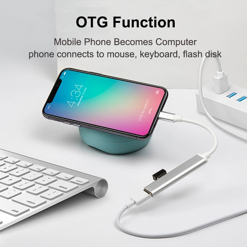 USB HUB Lloji C 4 Porta me shumë ndarës OTG për Macbook Air Pro Aksesorë kompjuteri për PC Lenovo HUAWEI Xiaomi