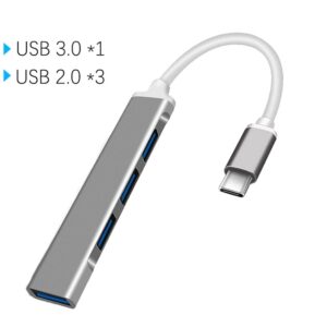 USB HUB Lloji C 4 Porta me shumë ndarës OTG për Macbook Air Pro Aksesorë kompjuteri për PC Lenovo HUAWEI Xiaomi