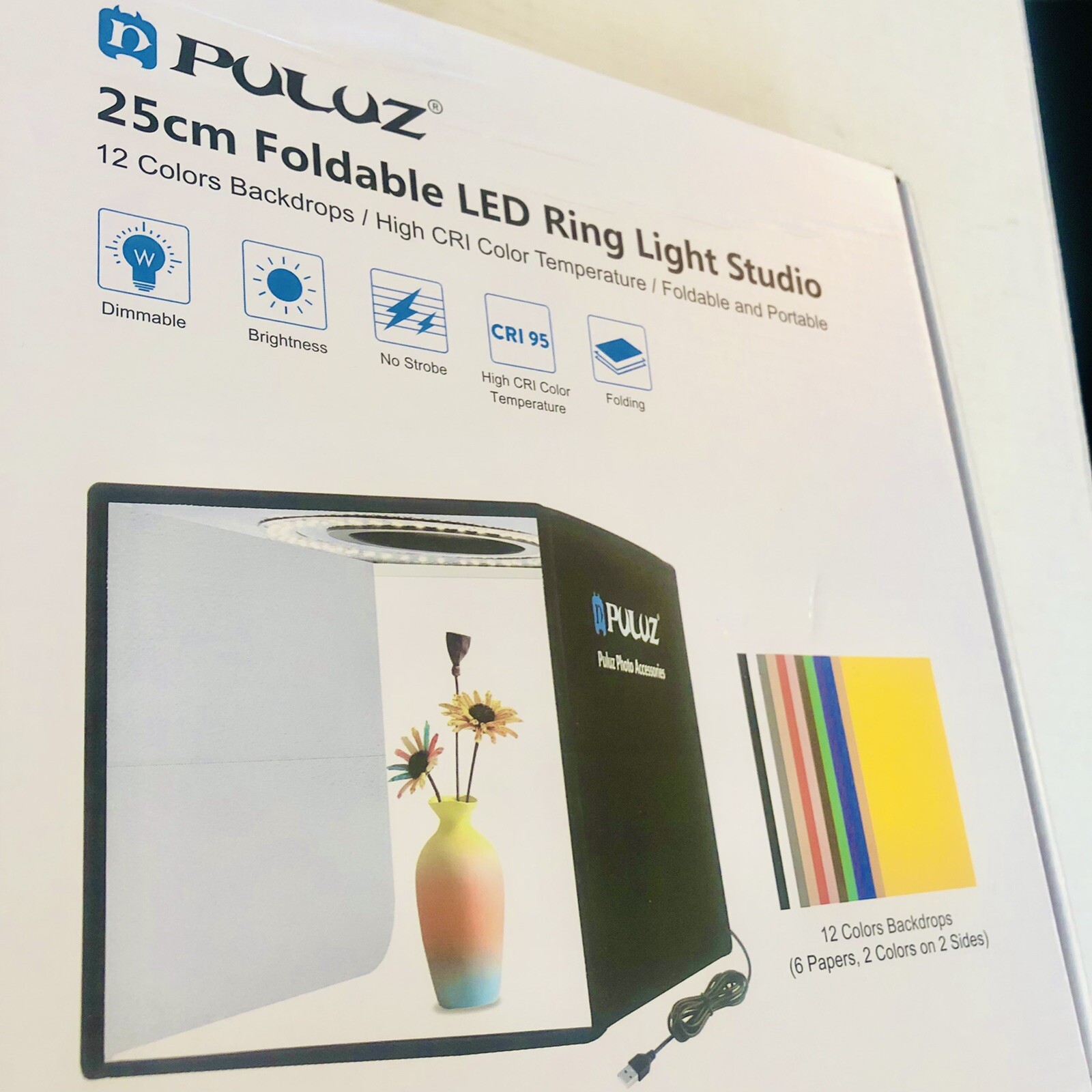 Puluz 25cm Studio e palosshme  Dritë rrethore LED